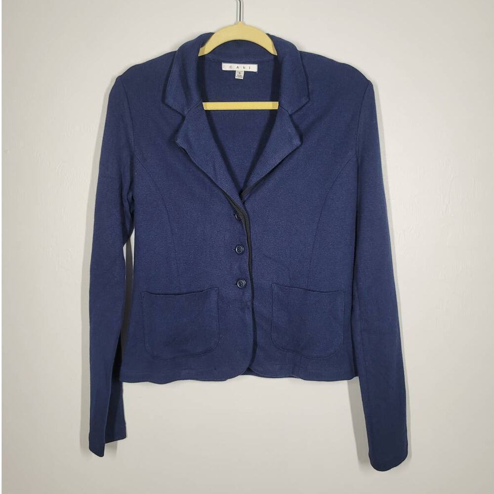 Cabi Breakthrough Blazer S Notched Lapel 3 Button Front Pockets Jacket Navy Blue